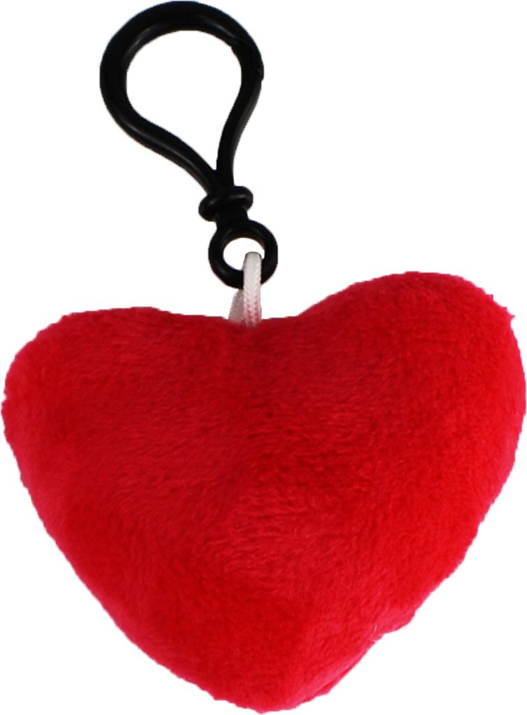 Emoji Schlüsselanhänger ROTES HERZ Smiley aus Plüsch hochwertiger Emoticon Anhänger mit Schlaufe und Karabiner-Haken