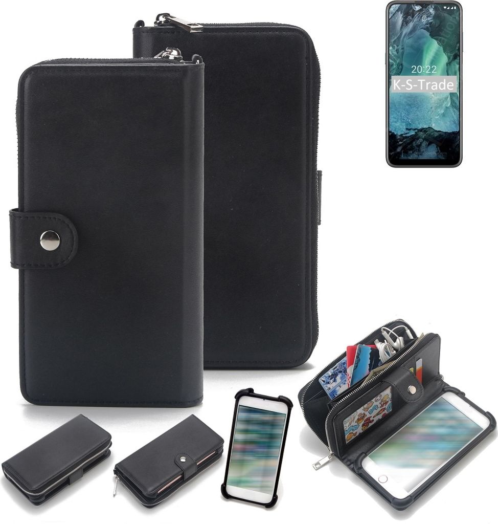 K-S-Trade 2in1 Handyhülle Schutzhülle kompatibel mit Nokia G11 & Portemonnee Cover Handy Hülle Case Etui Geldbörse Wallet Bookstyle Hülle