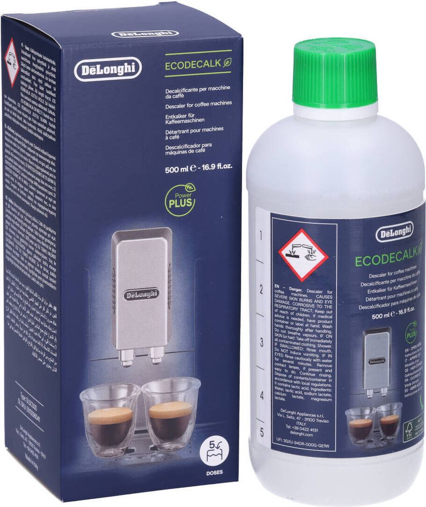 Lot De 2 Détartrants Écologiques Wessper CleanMax Green 500ml - Compatible DeLonghi DLS C500 Et Autres
