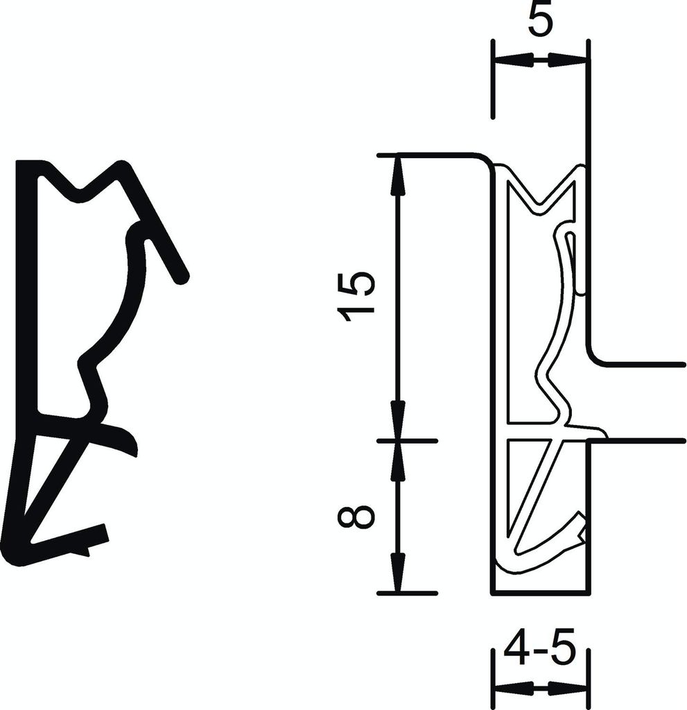 Haustürdichtung S 6515a, Kunststoff rustikalbraun