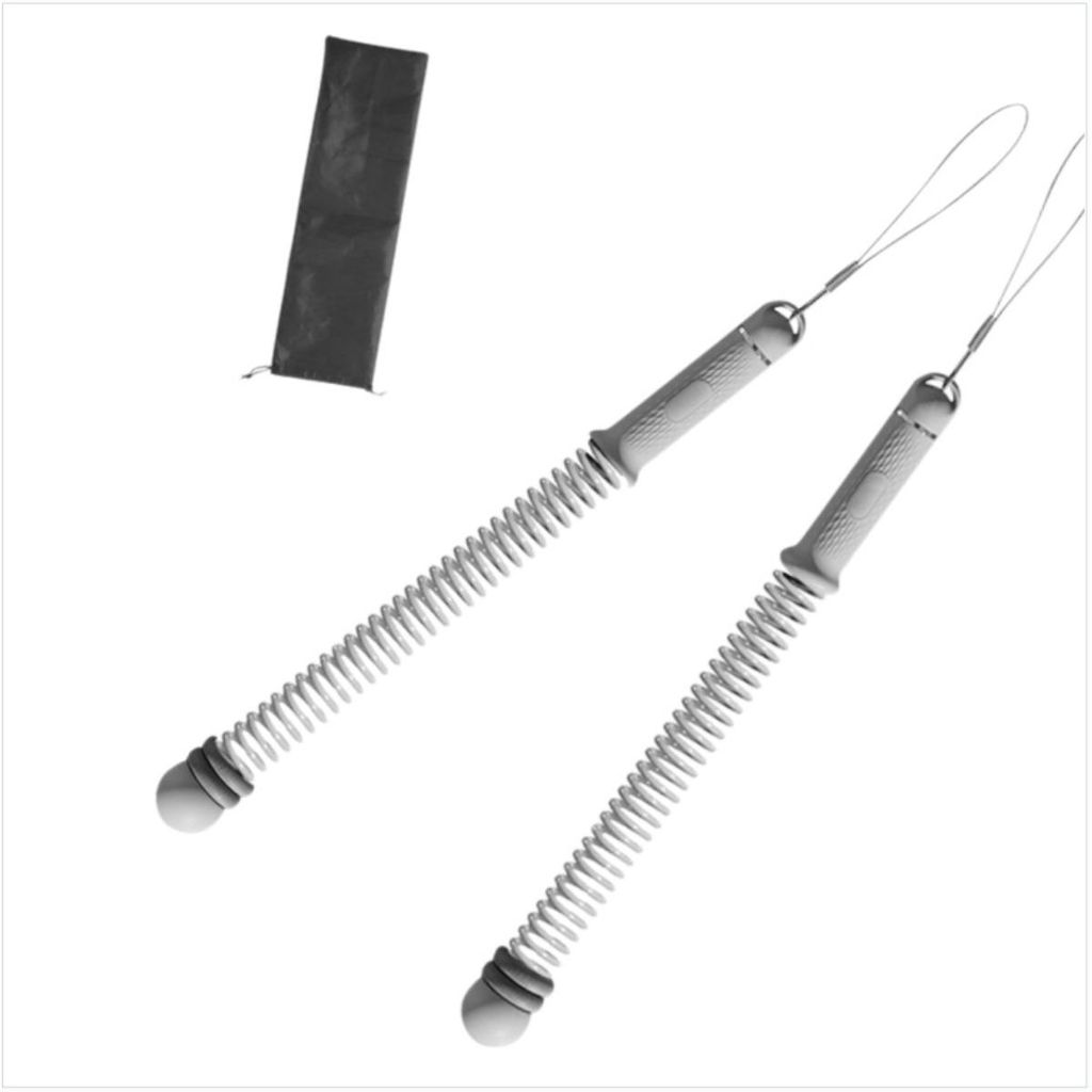 INF Kabelloses verstellbares Battle Rope Paar aus TPR für Zuhause Grau