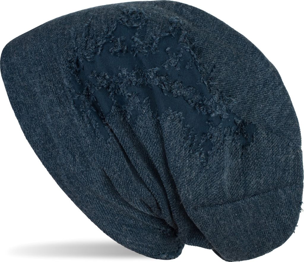 styleBREAKER Uni Beanie Mütze mit strukturierter Oberfläche im Destroyed Vintage Look, Slouch Longbeanie 04024165