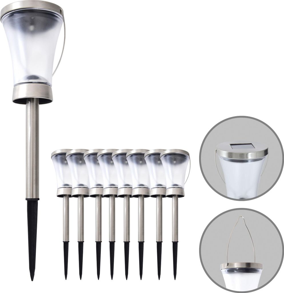 Näve Leuchten 8er-Set Solarleuchte "VERONICA" H: 39,5cm Produktbild 
