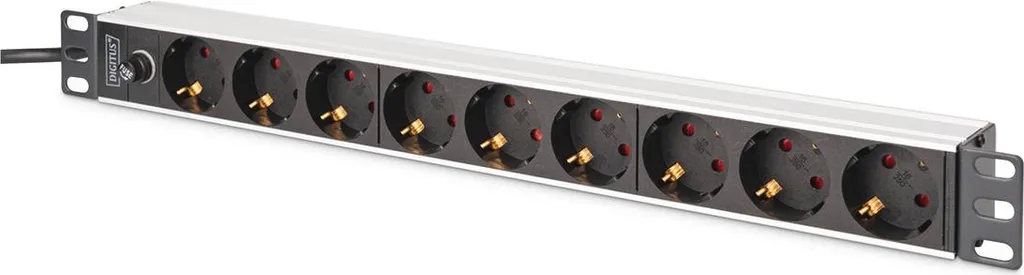 Unità PDU Digitus DN-95437 1U Nero/Argento: 9 Prese per Rack 19"
