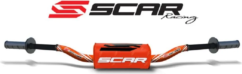 Guidon SCAR O² McGrath Short orange pour motocross et enduro Ø28.6mm