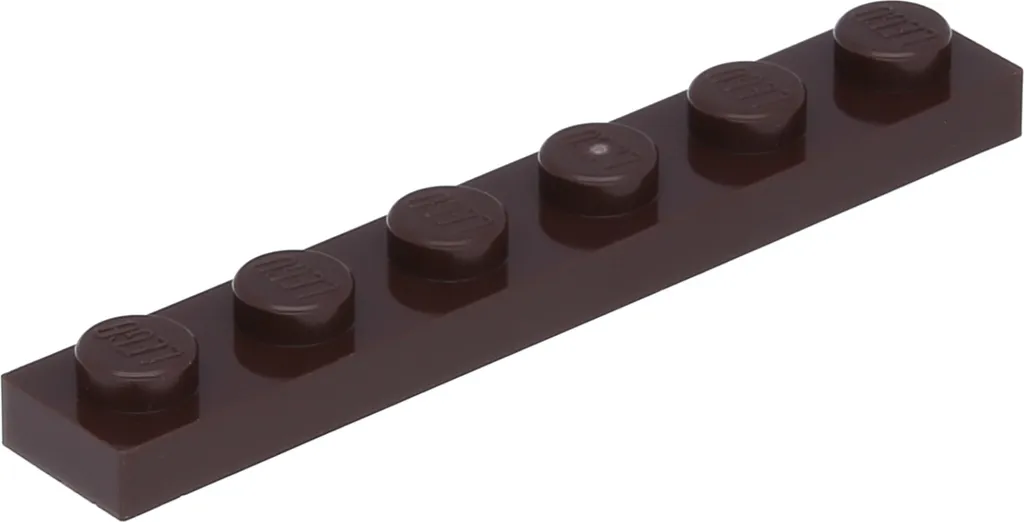 Lot de 100 briques plates LEGO® 1x6 marron foncé pour construction