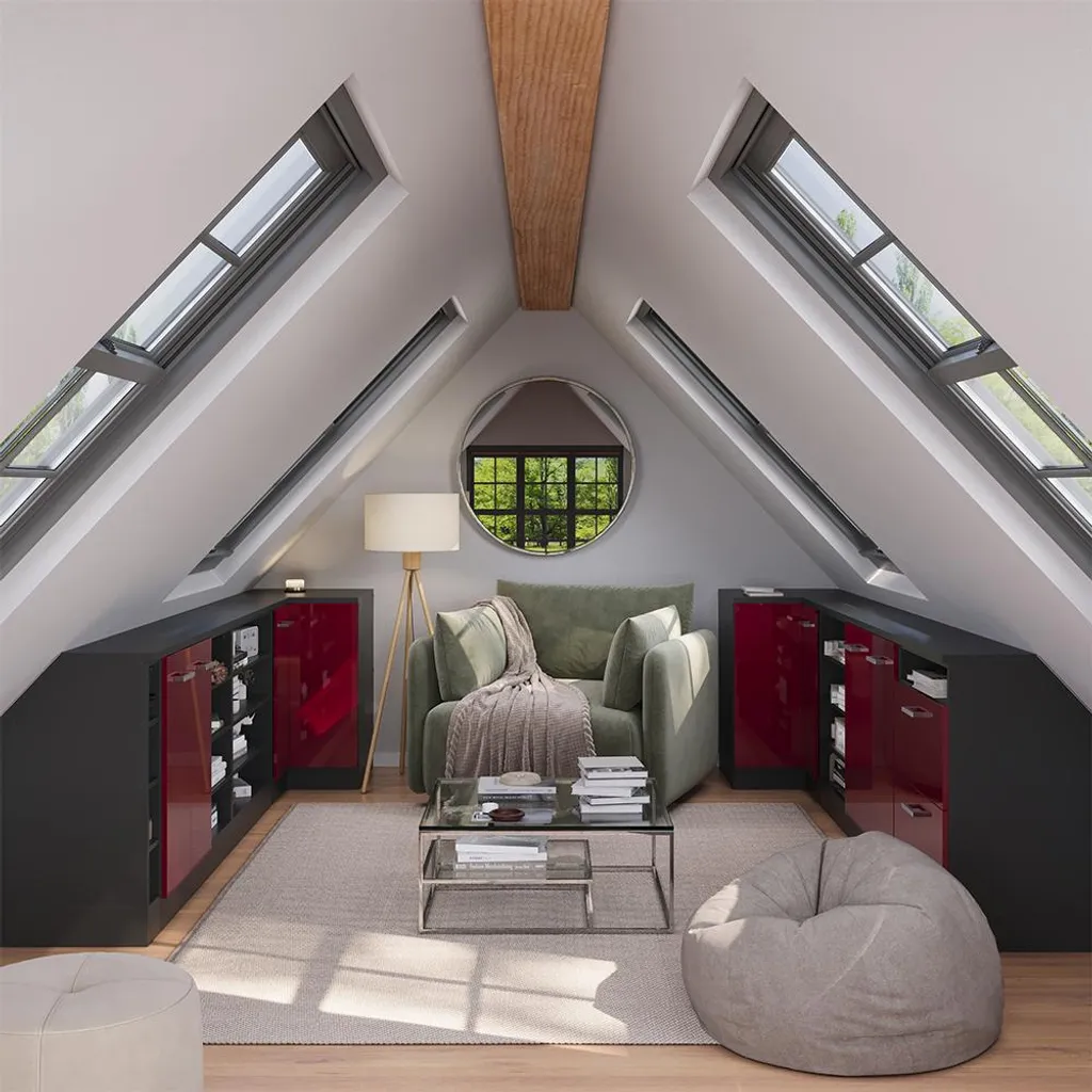 Optimisation rangement mansarde : Meuble bas Vicco Rion Rouge 80x81,6 cm - 3