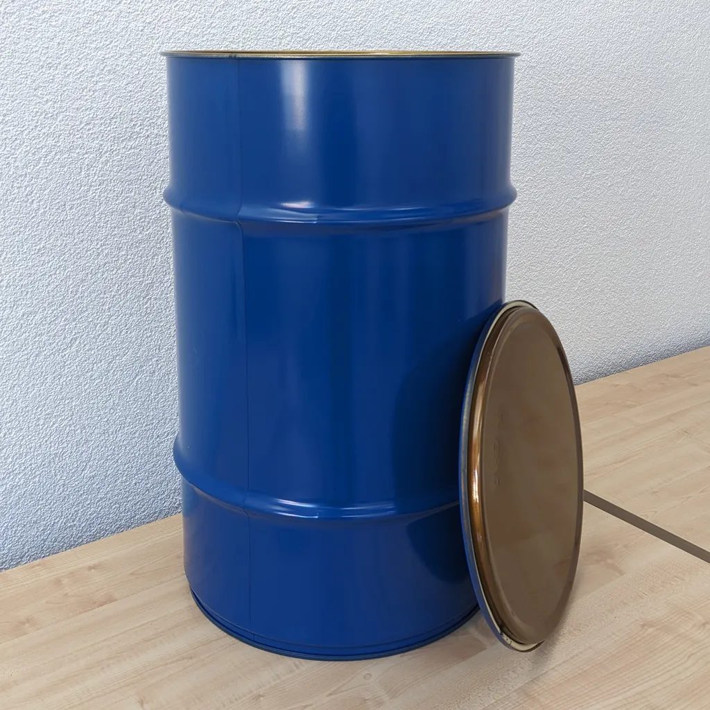 Fût métallique 120L en tôle d'acier avec couvercle de fermeture - 3