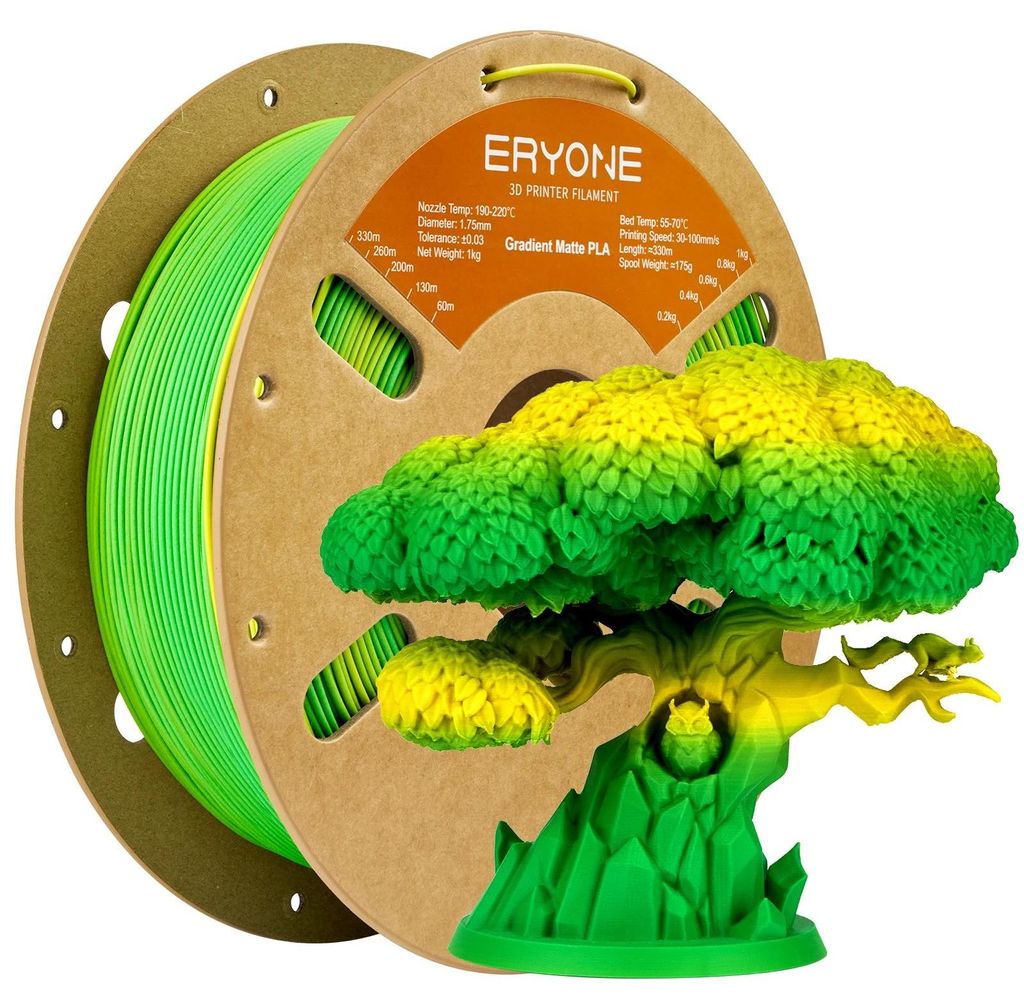 PLA 3D Drucker Filament - Mattes Gradient Rainbow - 1,75 mm Durchmesser - 1 kg Spule - Multicolor - ±0,03 mm Toleranz - Shire