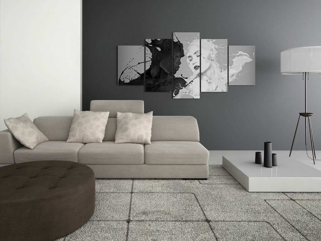Akustikbild Abstrakt 200x100 cm Bilder Akustikschaum Hochleistungsschallabsorber Schallschutz Leinwand 5 tlg Wandbild Raumakustik Schalldämmung 02...
