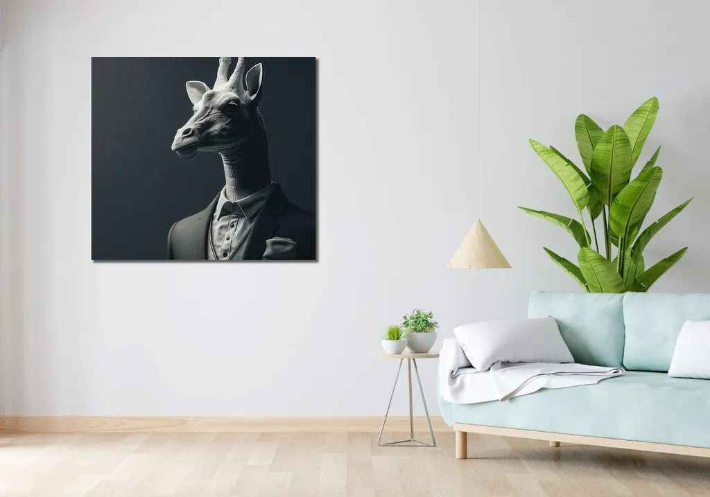 Quadro Giraffa 100x90 Effetto 3D - Il Must-Have per una Casa Instagrammabile - 2