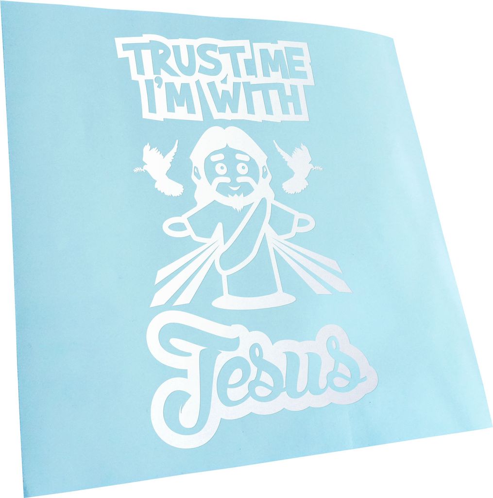 Kiwistar - Autoaufkleber - Trust me im with jesus - Gold - 50x28cm - Aufkleber für Auto, Laptop, Fahrrad, LKW, Motorrad mehrfarbig JDM Decal Racing