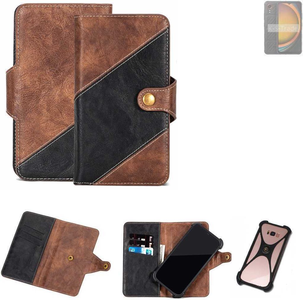 K-S-Trade Handyhülle Schutzhülle Bookstyle Case kompatibel mit Samsung Galaxy XCover7 Klapphülle Cover Hülle Schutztasche 1x