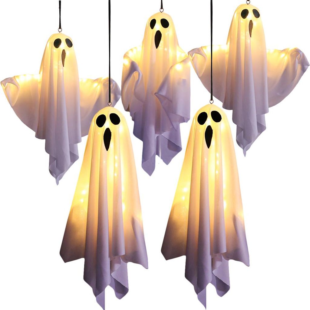 5pcs Halloween Decorazione all'aperto, 50cm appeso Ghosts Immagine del prodotto 