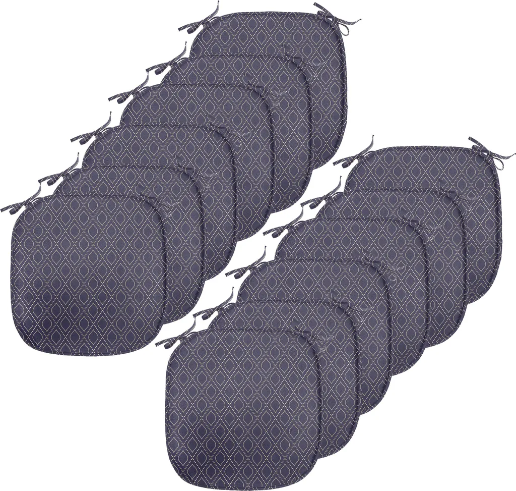 Coussin de chaise anti-glisse bleu marine et lavable pour repas de cuisine