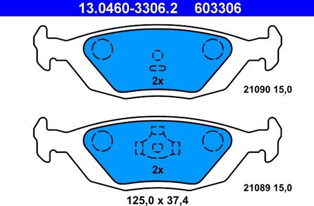 ATE 13.0460-3306.2 Bremsbelagsatz, Scheibenbremse OE 8961856 kompatibel mit 440 K, 460 L, 480 E