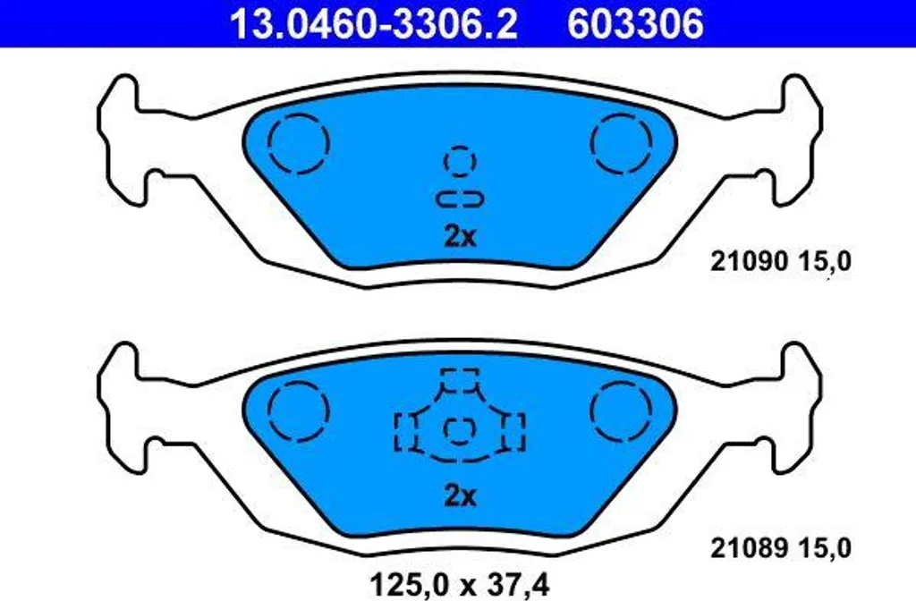 Plaquettes de frein haute performance ATE 13.0460-3306.2 série 400