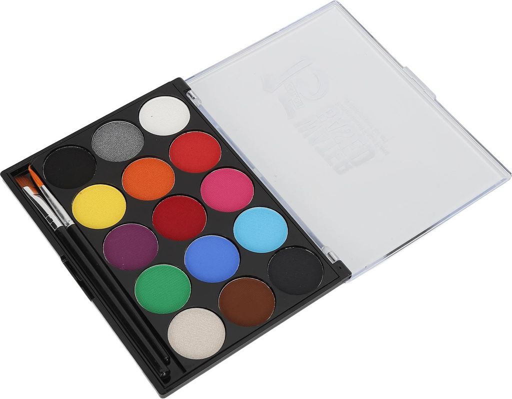Kinder-Schminkset mit 15 Farben auf Wasserbasis, abwaschbare Palette für Gesicht und Körper, ideal für Cosplay, Partys und Halloween, 30 g, Typ A