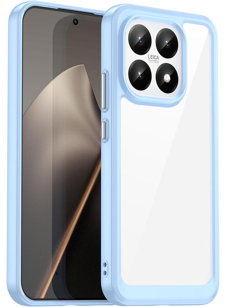 Hülle für Xiaomi 15T, Klar Rückseite Stoßfeste TPU Silikon Bumper Schutzhülle Blau