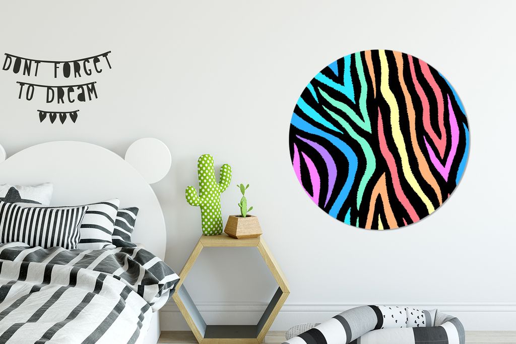 MuchoWow - Mauerkreis - Wandbilder - Runde Bild - Bild aus Aluminium - Schlafzimmer - Wohnzimmerdekoration - Wand Dekoration