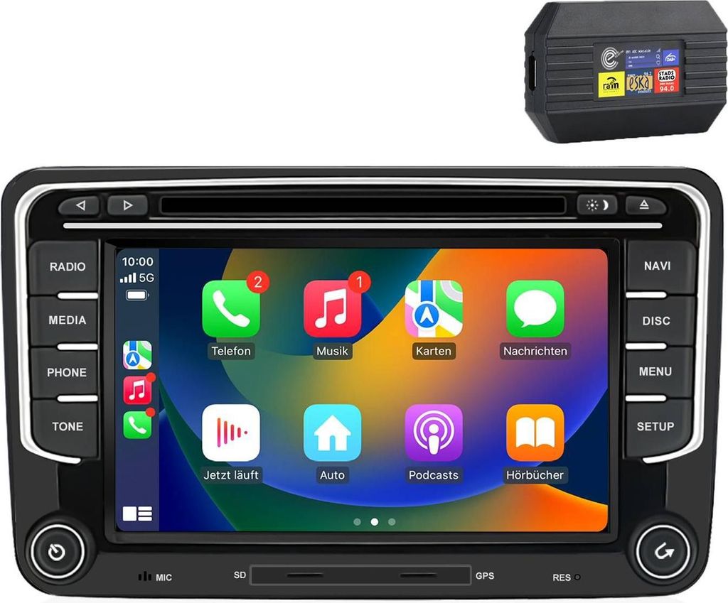 Android Autoradio 7 Zoll 4+64GB für VW Golf 5 6 Passat B6 Produktbild 