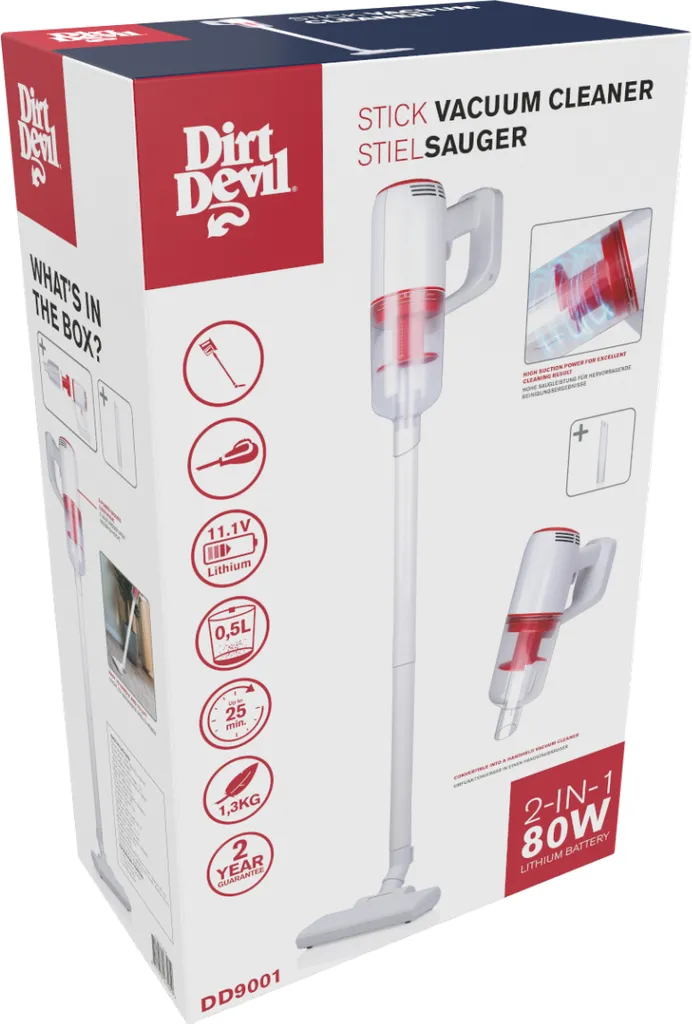 Fini les fils avec l'aspirateur balai 2 en 1 Dirt Devil DD9001 80W