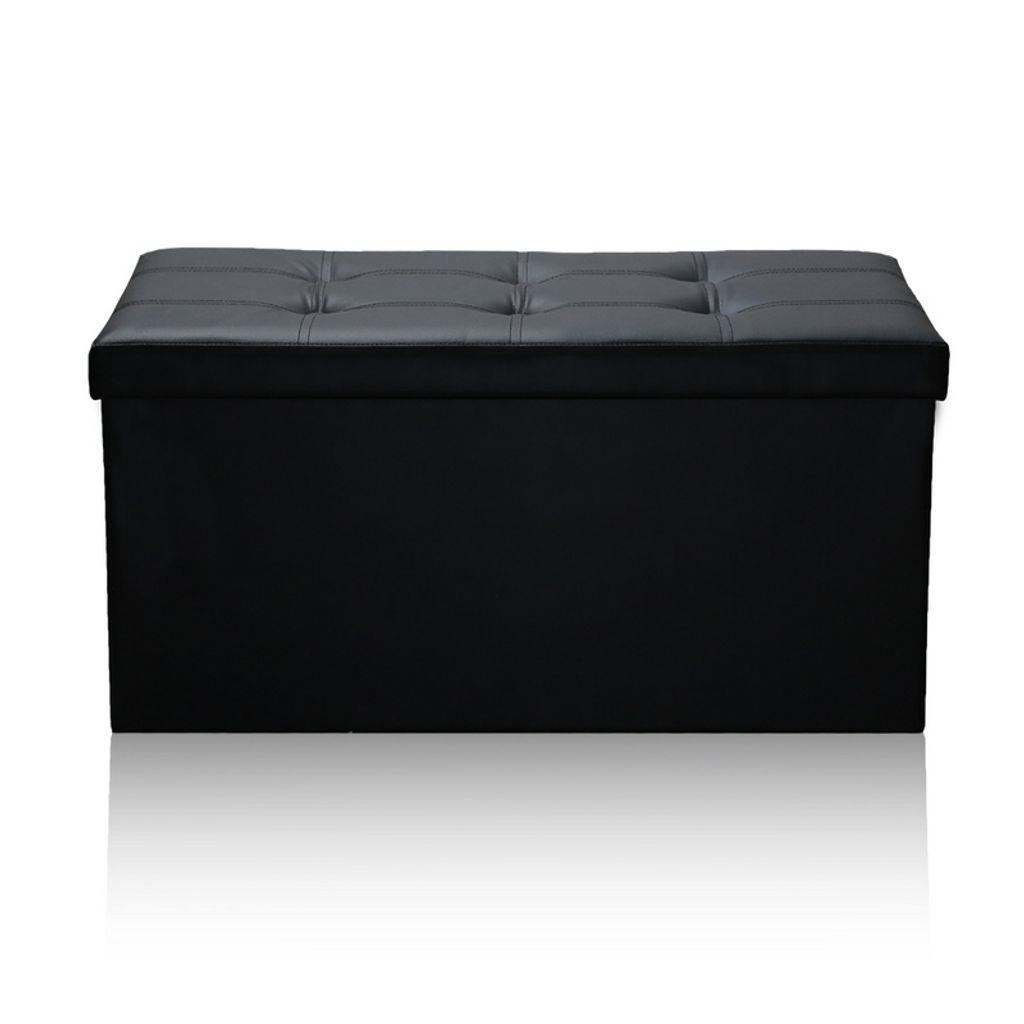 Yakimz Sitzhocker Faltbox Aufbewahrungsbox Hocker Faltbarer Gästezimmer Spielzeugkiste 76*38*38CM Schwarz
