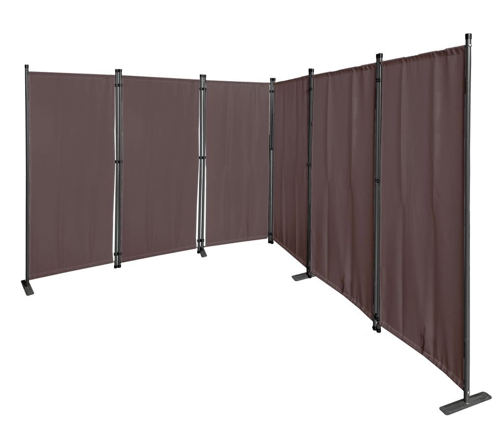 Paravent 6 Teilig 340x165cm Beigegrau - Garten & Balkon Sichtschutz Stellwand Innen & Außen - Raumteiler Trennwand Faltbar Blickdicht & Wetterfest