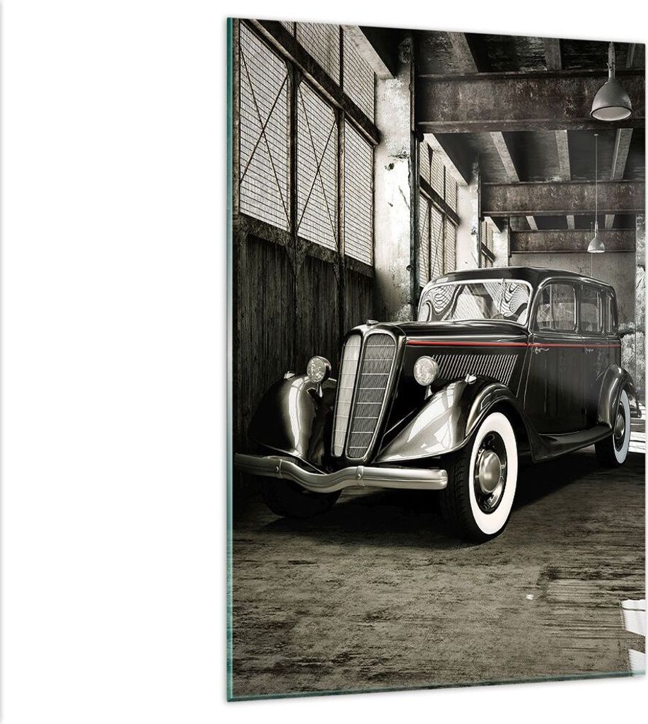 Bilder auf glas - Einteilig - Auto klassisch auto modell - 80x120cm - Glasbilder - Wandbilder - Bilder - Wanddekoration aus Glas - Glas Bilder - Wa...