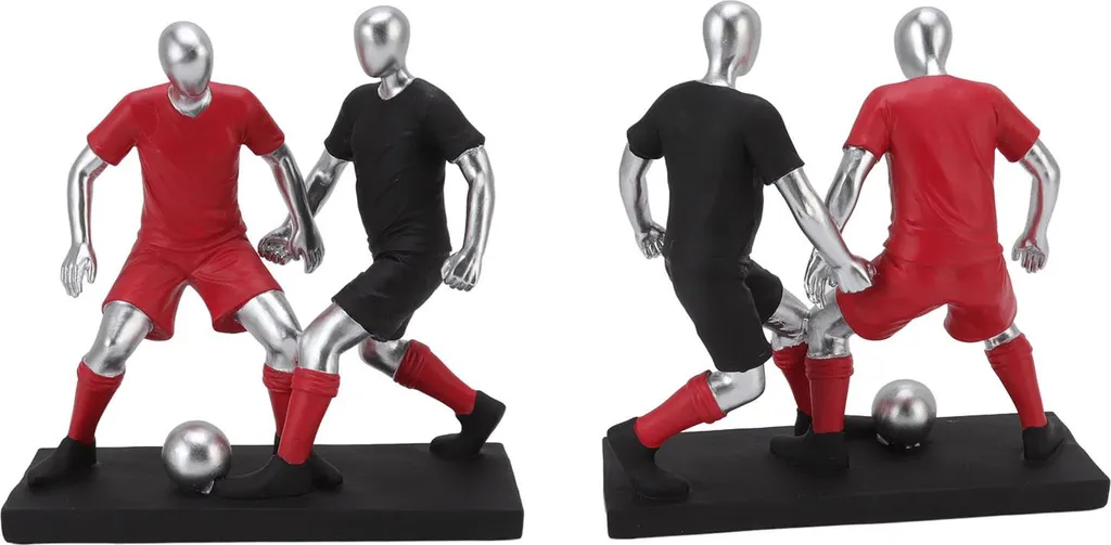 Figurine de Footballeur Moderne - Sculpture Décorative en Résine Noir