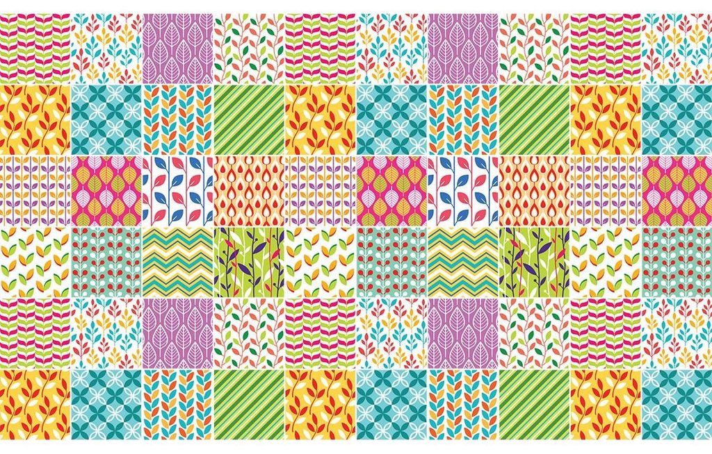 Selbstklebende Fliesenaufkleber für Küche und Bad – 60 Fliesenaufkleber, Azulejos Graciana Design – 60 Aufkleber, 15 x 15 cm