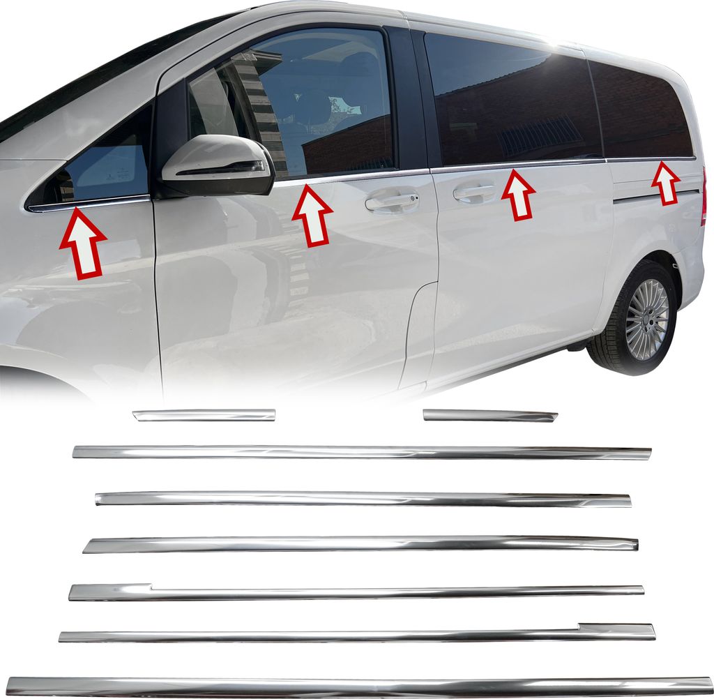 Chromované okenní lišty z nerezové oceli pro VW Touran 1T1 Obrázek produktu 