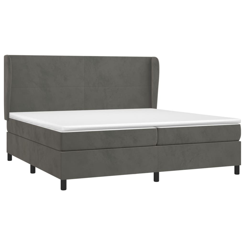 (Robust Möbel)Boxspringbett Modernes/Doppelbett - Polsterbett Erwachsene/r /Kind - mit Matratze Dunkelgrau 200x200cm Samt - Klassische Betten ...