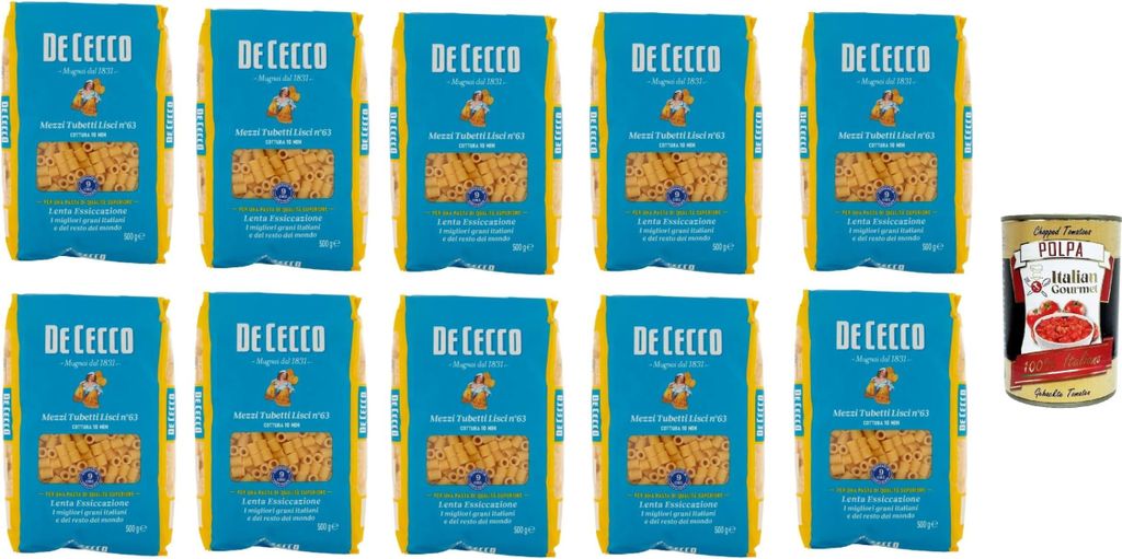 De Cecco Mezzi Tubetti Lisci N°63, 100% Italienisch Pasta Produktbild 
