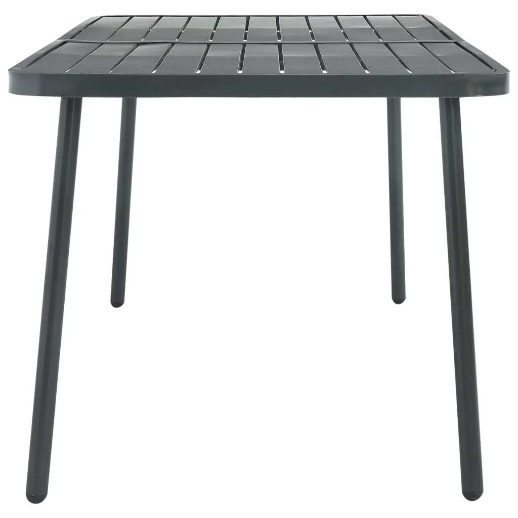 Table de jardin en acier anthracite résistante de 180x83x72 cm