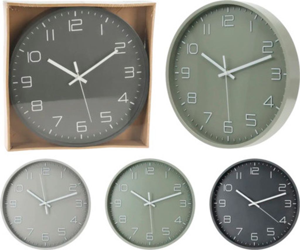 Wanduhr grau grün oder anthrazit Ø 30 cm sortiert Produktbild 