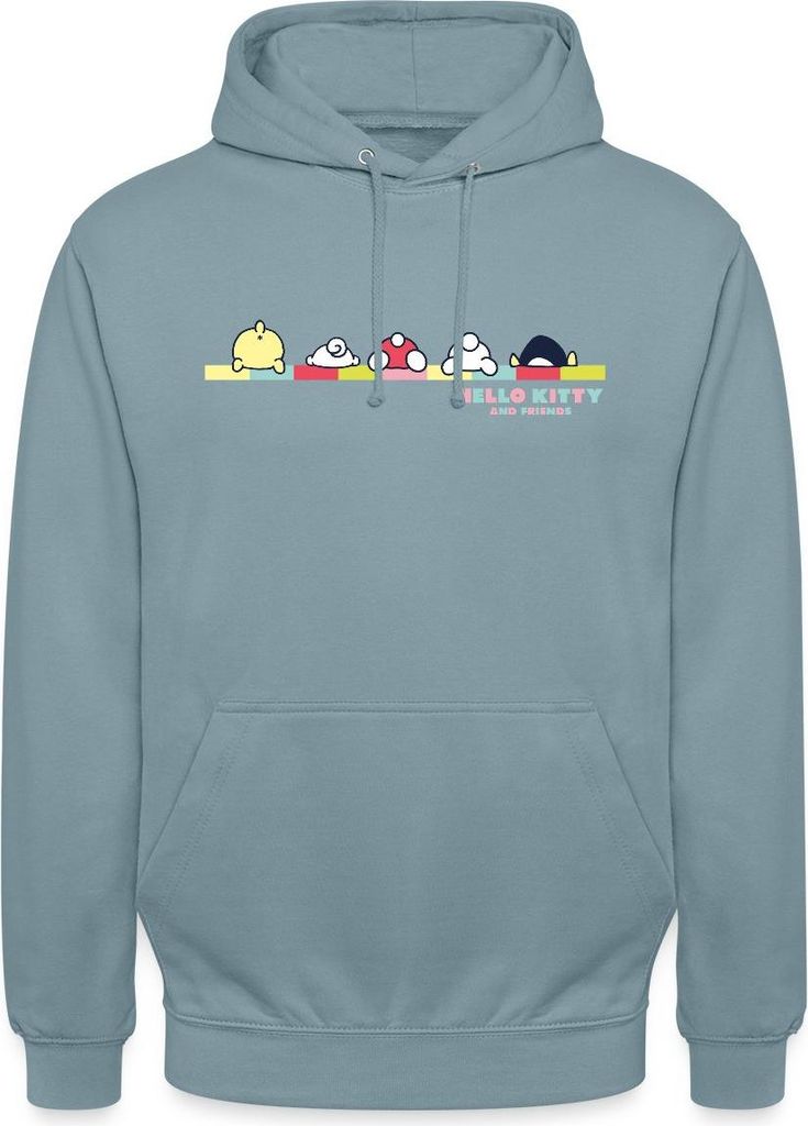 Spreadshirt Hello Kitty And Friends Pose Uni Hoodie, S, Nebelblau