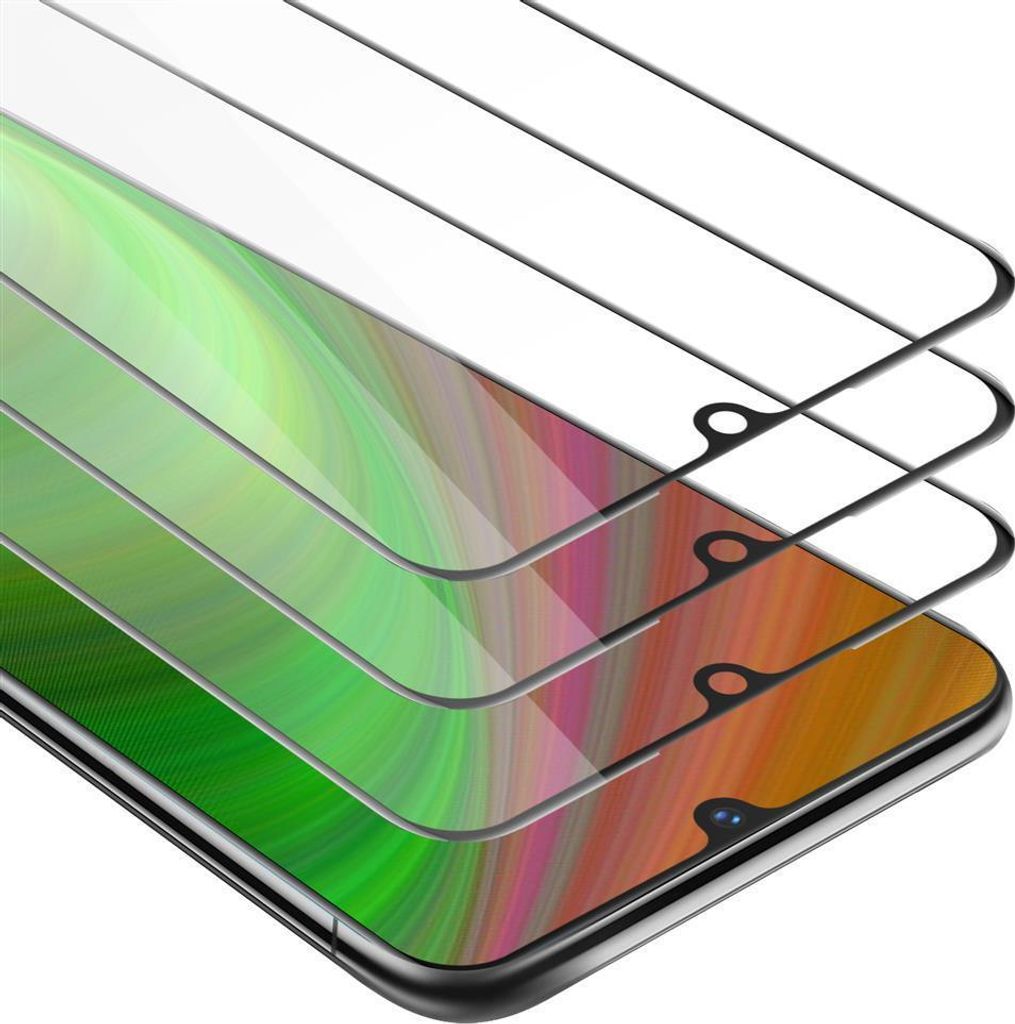 Cadorabo 3x Vollbild Panzer Folie für Vivo X21S Schutzfolie in Schwarz Tempered Display-Schutzglas