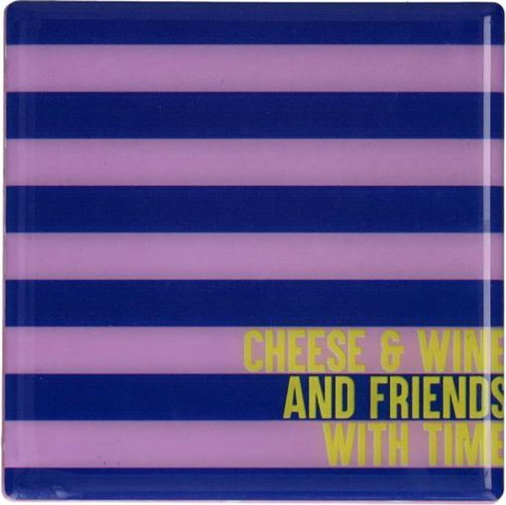 Gift Company Love Tiles Untersetzer Cheese and Wine blau/lila 11x11cm