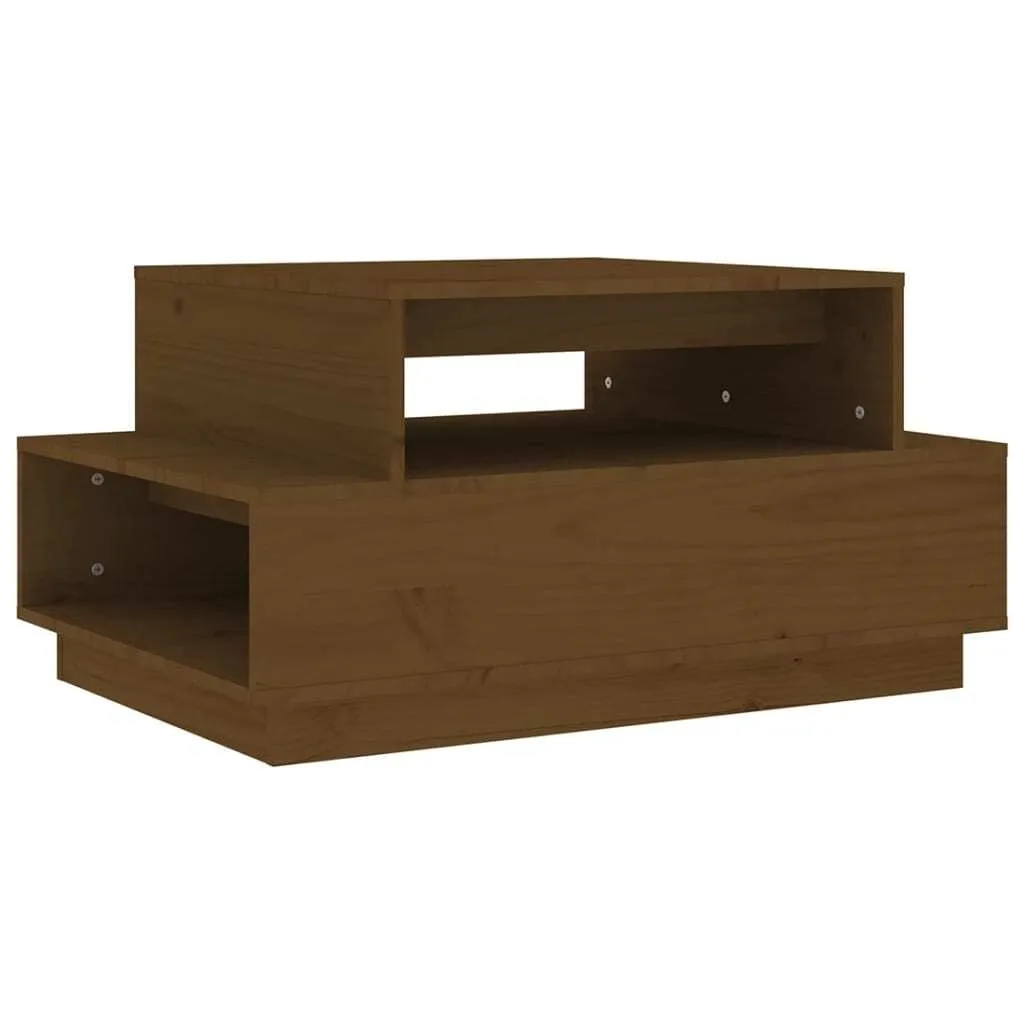 SYFAX Coffee Table in Pino Massello Ambra 80x55x40,5 cm Moderno