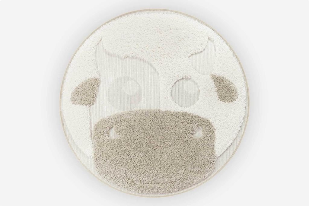 Kinderteppich Rund KNUT Braun-Weiß, Ø120 cm