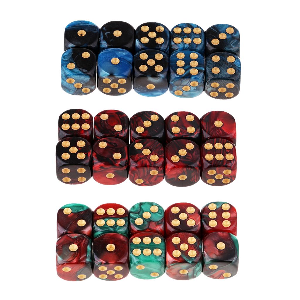 20 Stück 6-seitige Spielwürfel 16mm Würfel für Brettspiele und 