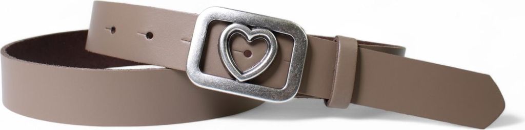 FRONHOFER süßer Damen Ledergürtel 3 cm, echt Leder, Herz Gürtelschnalle, silber