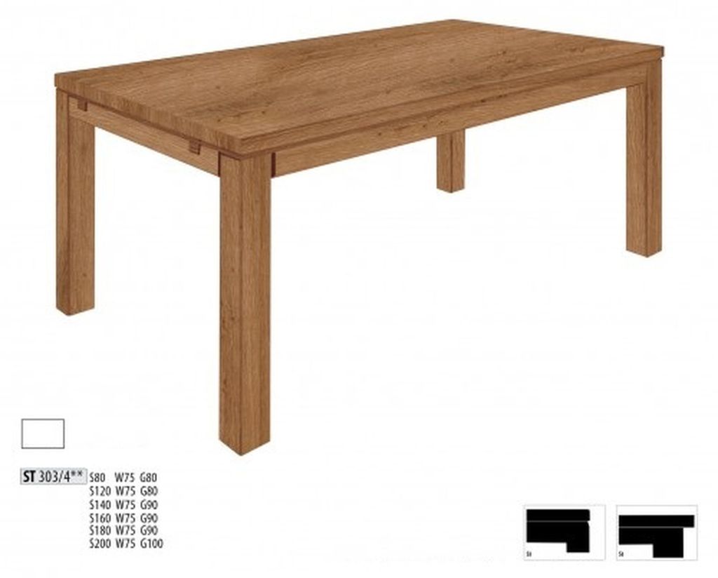 Tisch Holz Tische 200x100cm Holz Esstische Konferenz Massivholz Echte Eiche Neu