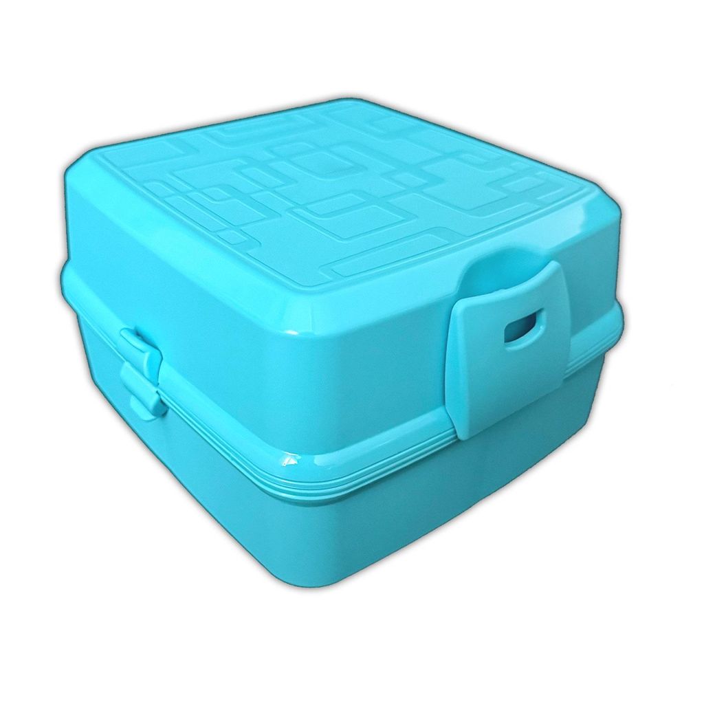 Brot- und Lunchbox mit 4 Fächern Vesperdose Hellblau 1400ml Produktbild 