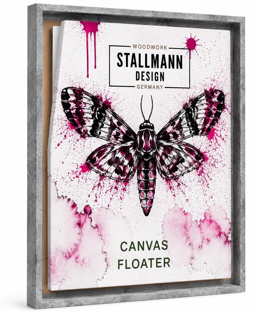 Stallmann Design Schattenfugenrahmen 50x90 cm | Farbe: Beton | Leer-Rahmen für Leinwände auf Keilrahmen | mit Montagezubehör | ohne Glas und Rü...
