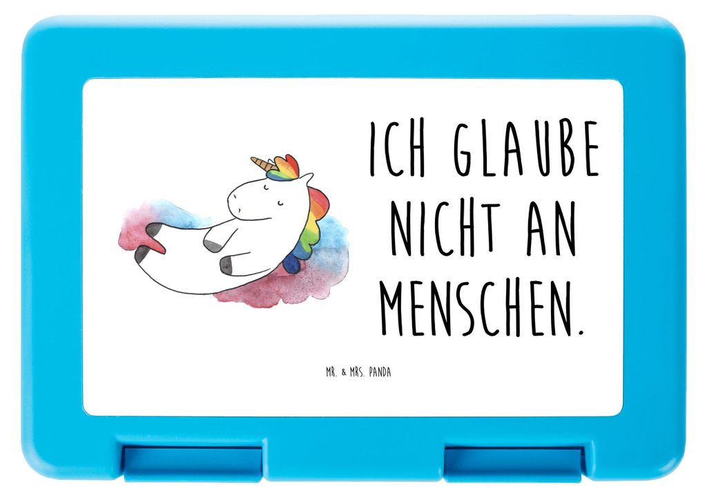 Mr. & Mrs. Panda Bento Box Einhorn Wolke 7 - Weiß - Geschenk, Essensbox, Bentobox, Menschen, Butterbrotdose, Unicorn, Einhörner, Verliebt, Brotbe...