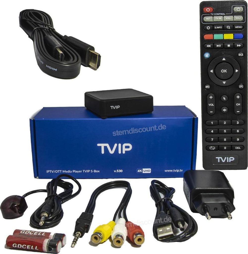 TVIP S-Box v.530 4K UHD Quad Core 8GB Flash 1GB RAM Produktbild 