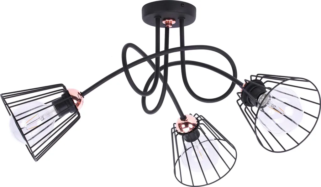 Suspension WIRE élégante en cuivre LOFT design industriel luminaire E27