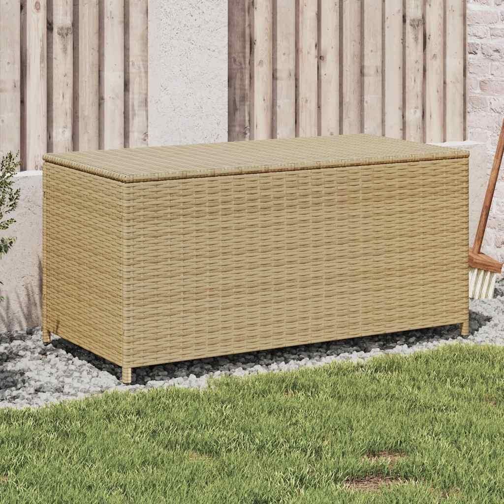 vidaXL Záhradná truhlica béžová 190L Poly Rattan Obrázok produktu 